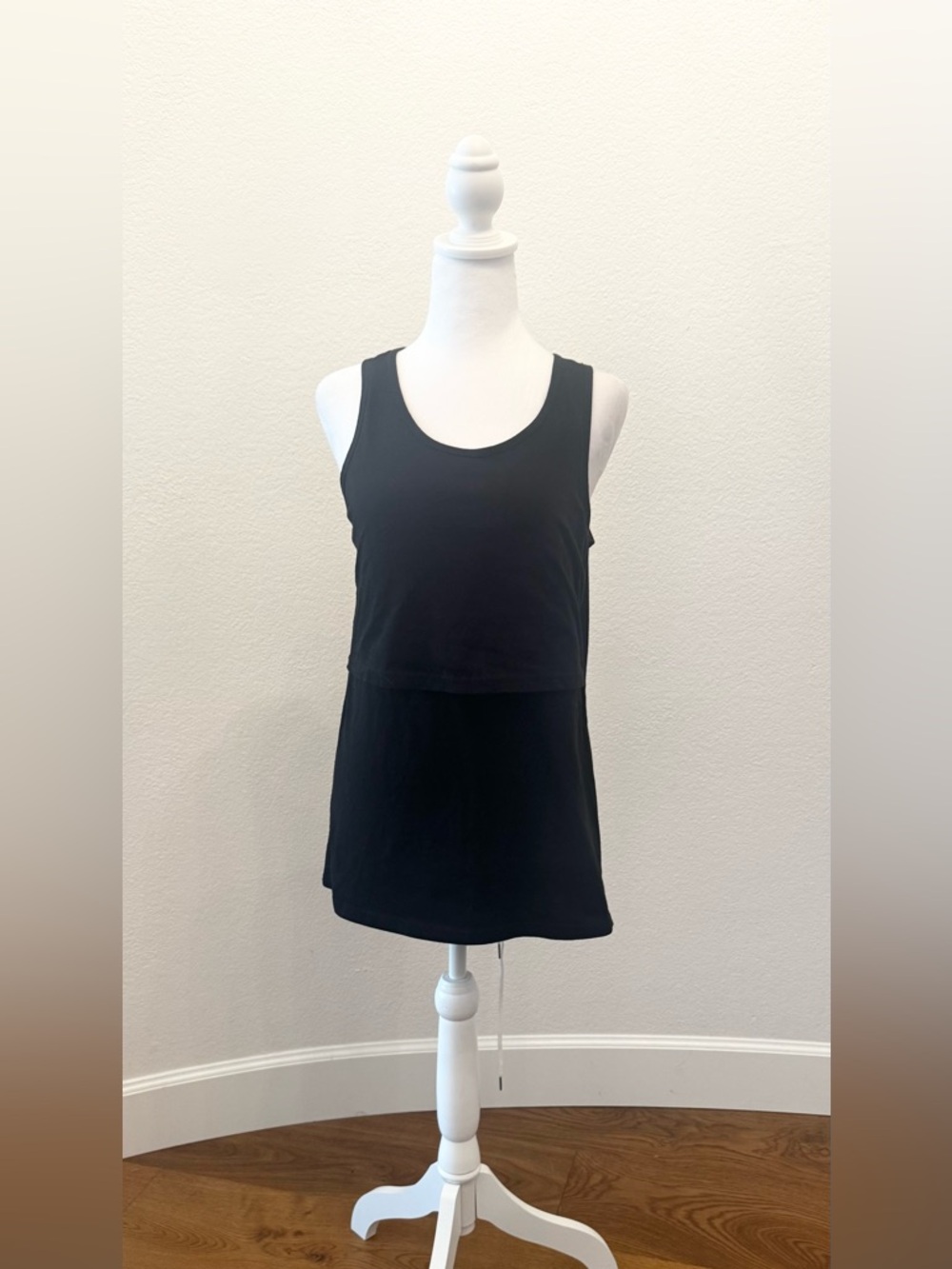 Latched Mama Black Maternity and Nursing Scoop Neck Tank Dress - Size M